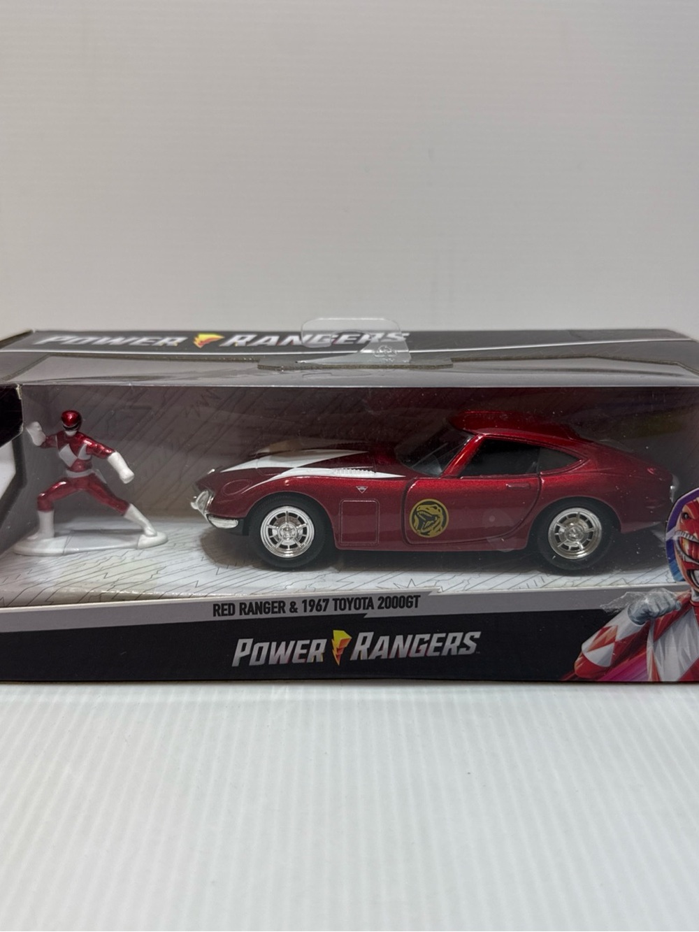 Power Ranger Red Ranger with Red 1967 Toyota 2000GT Toy Set